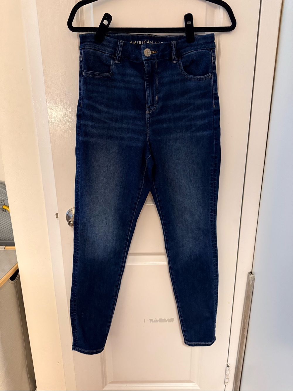 American Eagle Outfitters Dark Blue Curvy High-Rise Skinny Jegging - Size 10